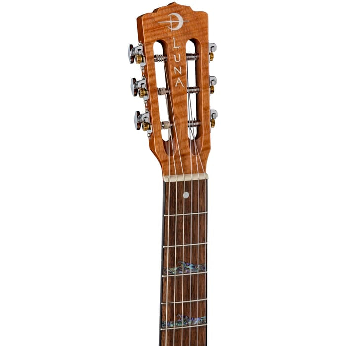 Luna HIGHTIDE Exotic Acajou Top Nylon 6-String High Tide Grand Concert Cutaway Guitare Classique - Satin Natural 