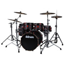 DDrum HYBRID-6-BLK-RD Hybrid 6-Piece Kit  (Satin Black With Red Hardware)