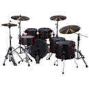 DDrum HYBRID-6-BLK-RD Hybrid 6-Piece Kit  (Satin Black With Red Hardware)