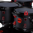 DDrum HYBRID-6-BLK-RD Hybrid 6-Piece Kit  (Satin Black With Red Hardware)