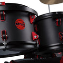 DDrum HYBRID-6-BLK-RD Hybrid 6-Piece Kit  (Satin Black With Red Hardware)