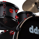 DDrum HYBRID-6-BLK-RD Hybrid 6-Piece Kit  (Satin Black With Red Hardware)