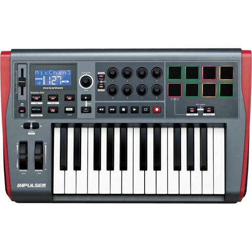 Novation Impulse 25 Usb Midi Keyboard Controller - Red One Music