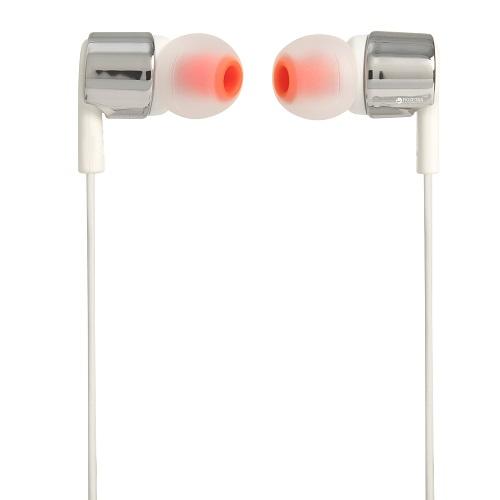 JBL T210 Silver In-Ear Headphones - Red One Music