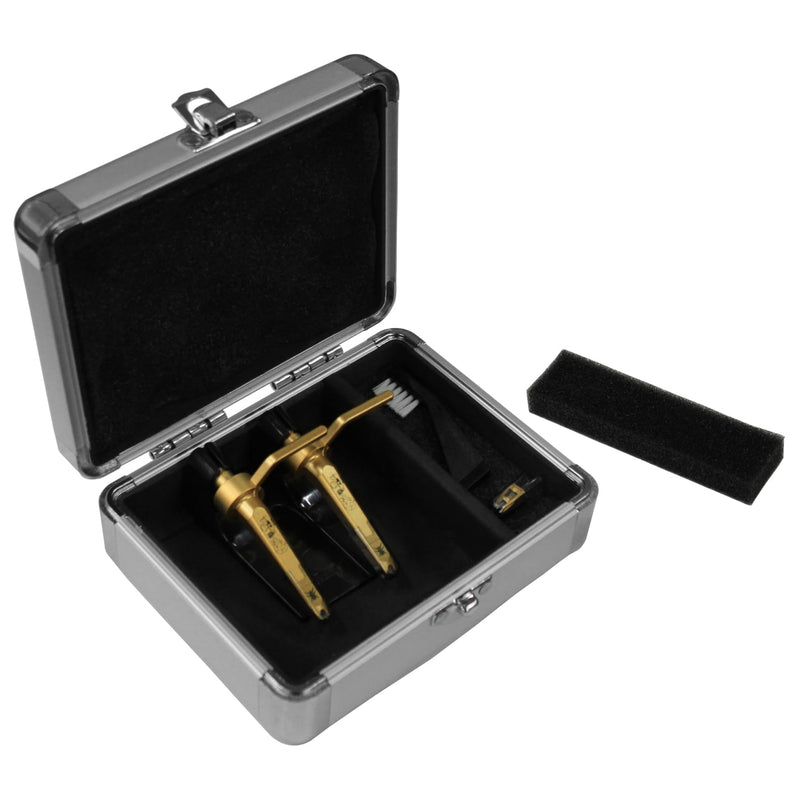 Odyssey KCC2PR2SD KROM Series Silver Diamond PRO2 Case for Two Turntable Needle Cartridges