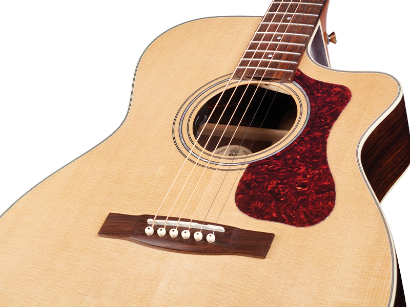 Guild OM-150CE - Orchestra Single Cutaway Acoustic Guitar - Natural brillance