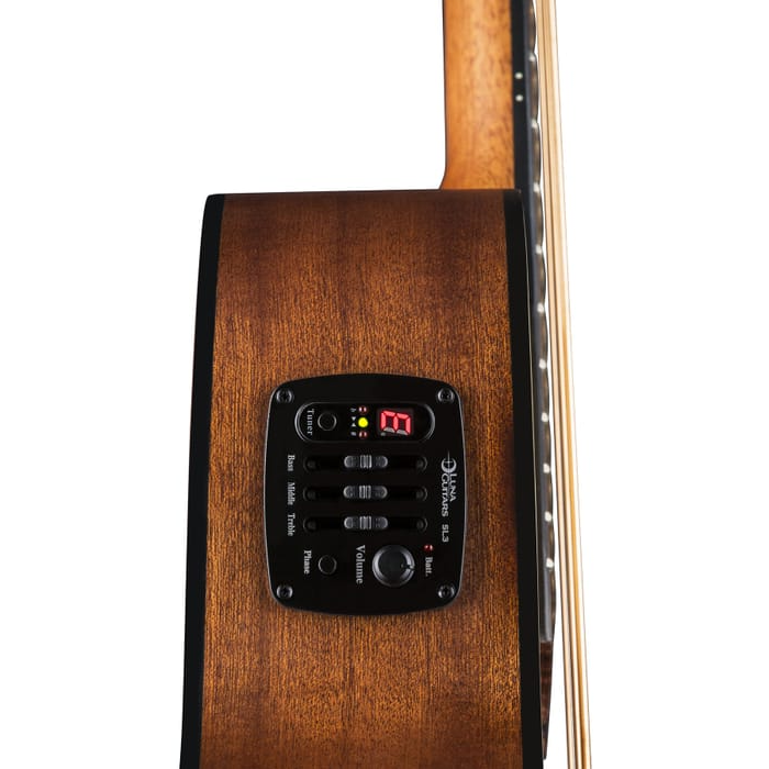 Luna LAB 30 TRIBAL  Acoustic/Electric Bass Guitar (Satin Natural)
