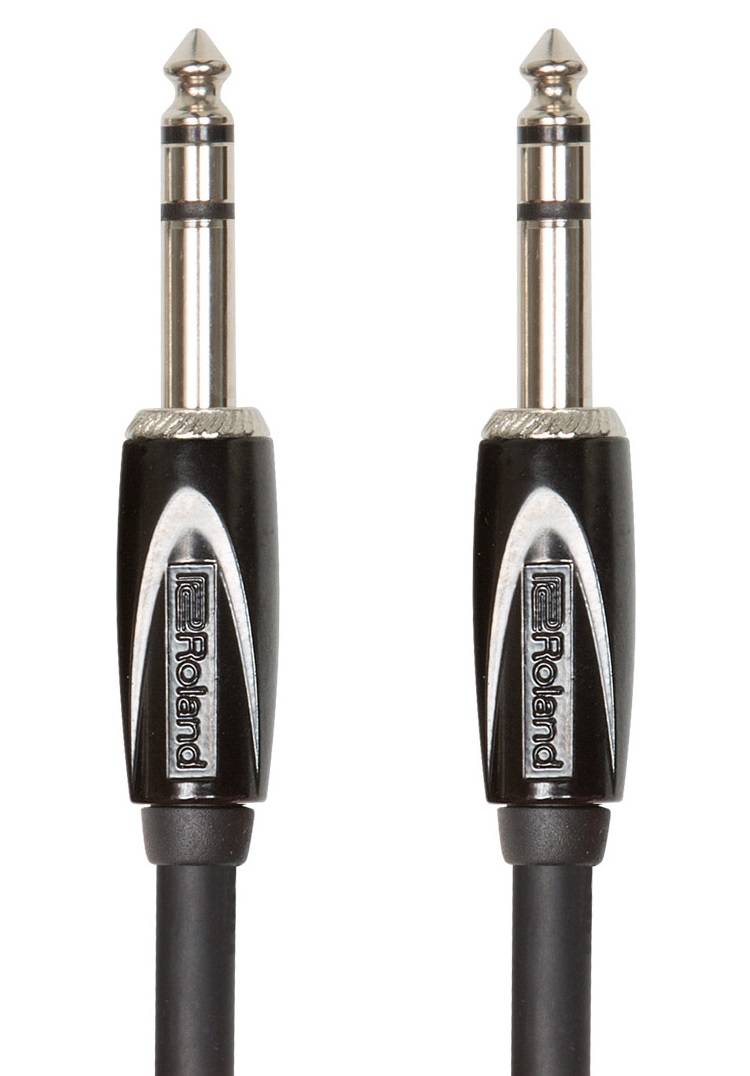 Roland RCC-3-TRTR Interconnect Cable, 1/4" TRS, Black series (3')