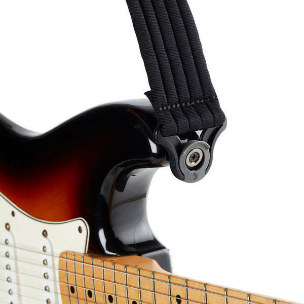 Planet Waves 50BAL01 50mm Auto Lock Guitar Strap (Black Padded Stripes)