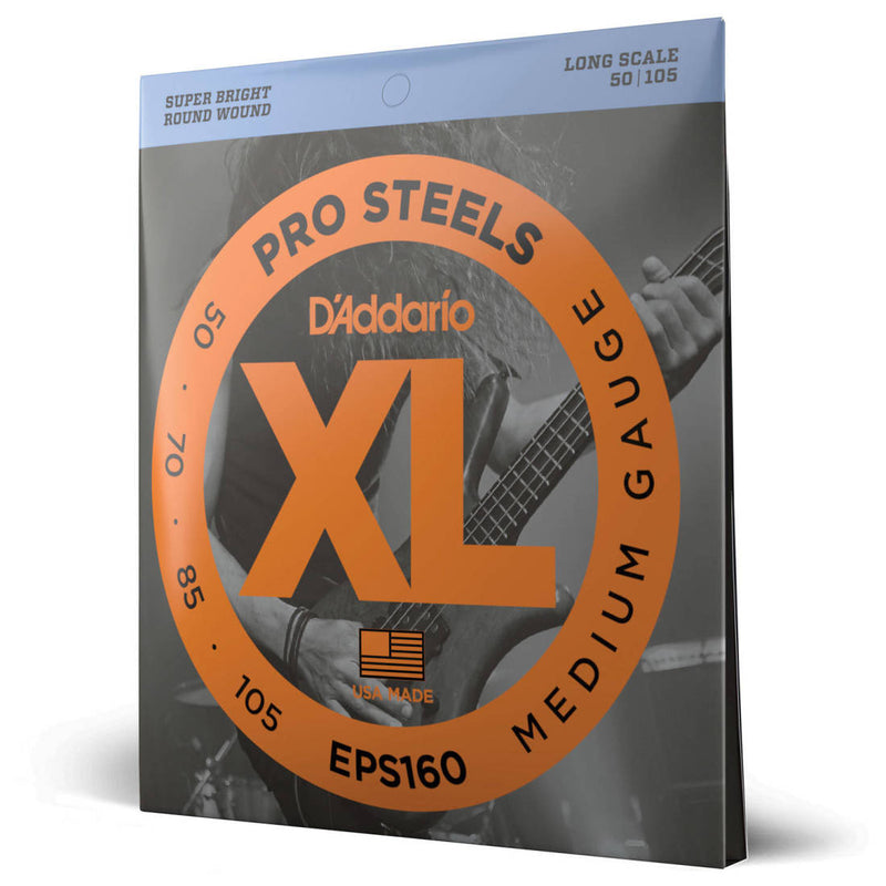 D'Addario EPS160 XL ProSteels Cordes pour guitare basse électrique longue échelle 50-105