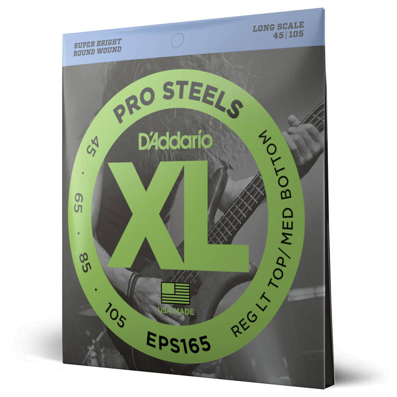 D'Addario EPS165 XL ProSteels Cordes pour guitare basse électrique longue échelle 45-105