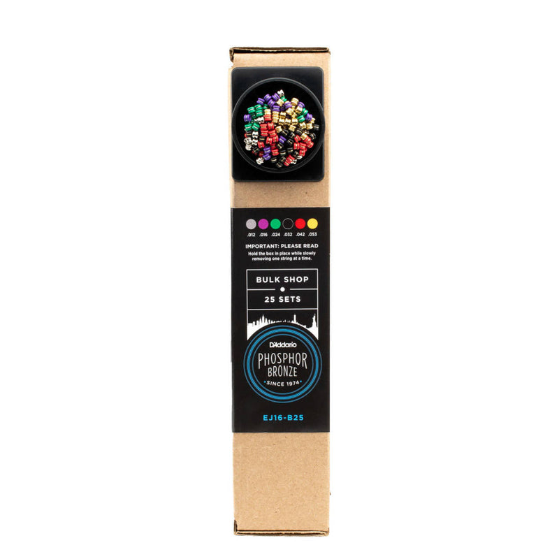 D'Addario EJ16-B25 Phosphor Bronze acoustique Guitare Crises Lumières - 25 ensembles de vrac