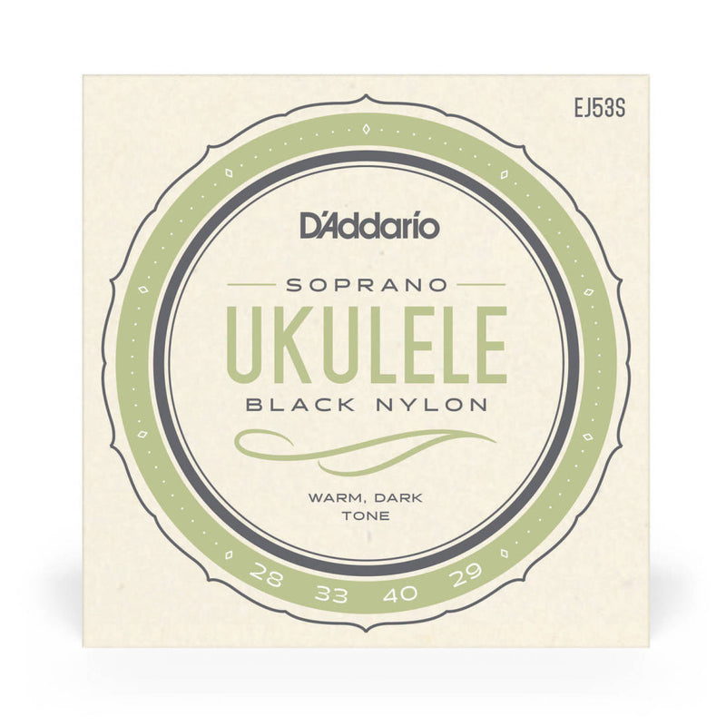D'Addario EJ53S Soprano Black Nylon Hawaiian Ukulele Strings