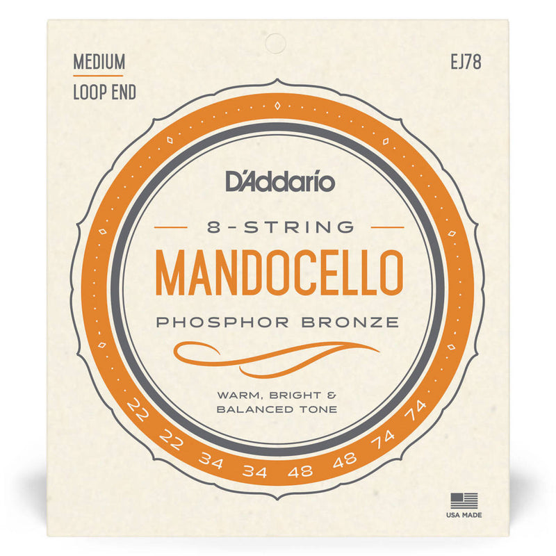 D'Addario EJ78 Phosphor Bronze Mandocello Strings 22-74