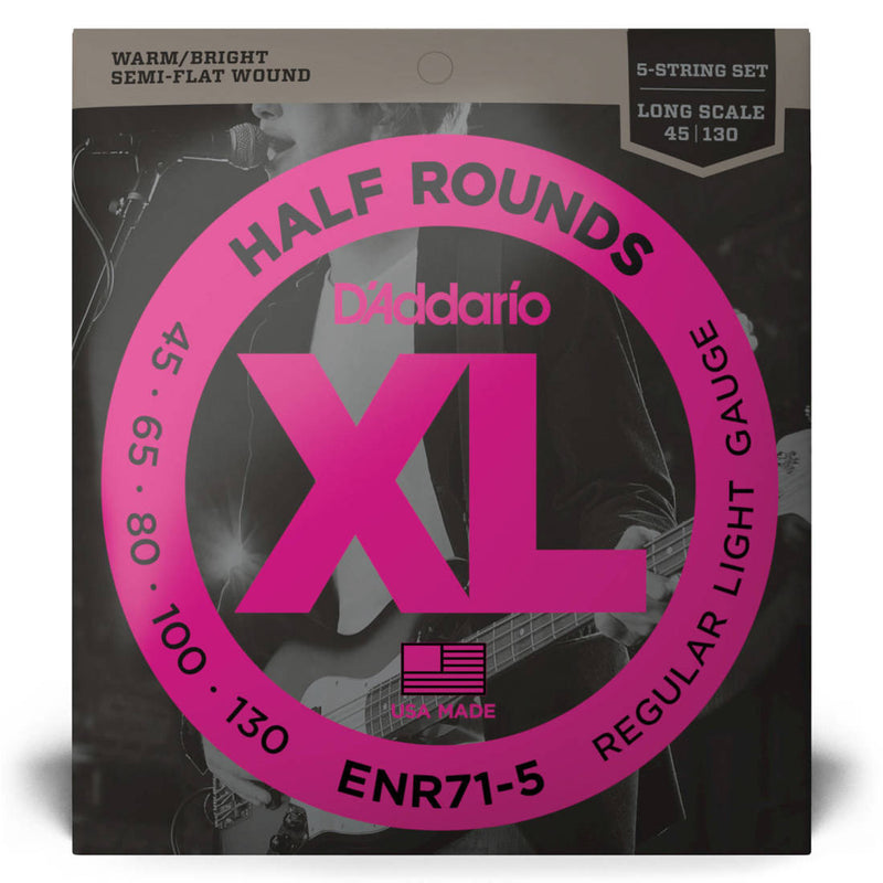 D'Addario ENR71-5 XL cordes demi-rondes pour guitare basse 5 cordes