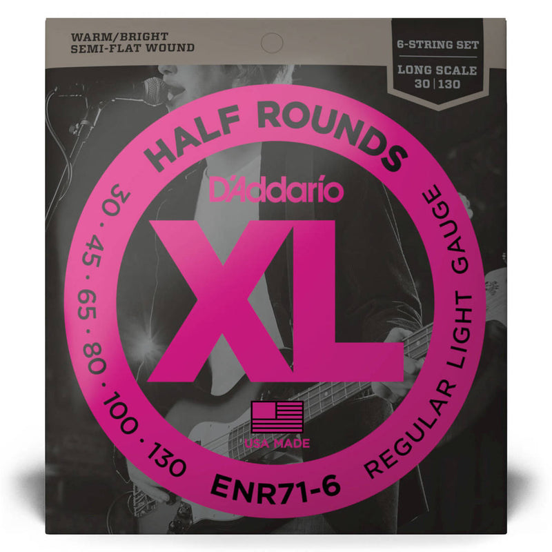 D'Addario ENR71-6 XL cordes demi-rondes pour guitare basse 6 cordes