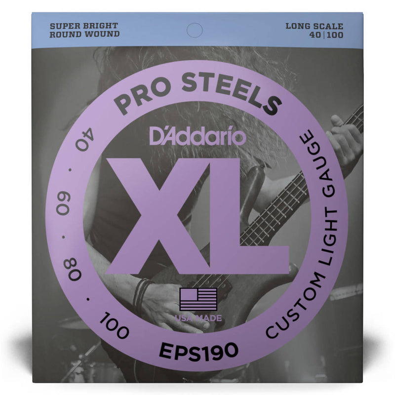 D'Addario EPS190 XL Prosteels Electric Bass Guitar Strings Long Scale 40-100
