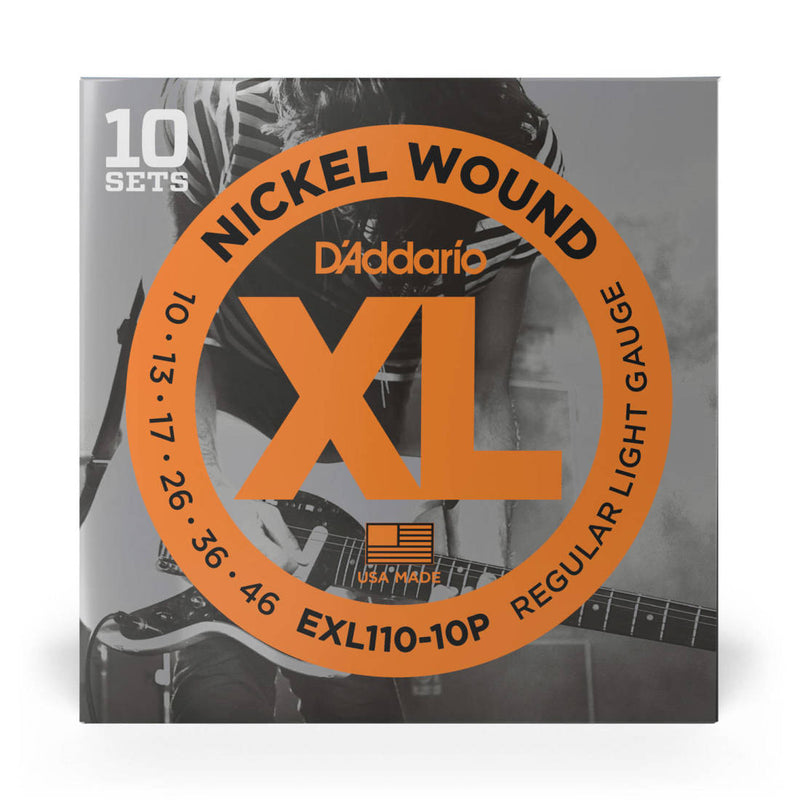 D'Addario EXL110-10P Nickel Wound Electric Guitar String Sets 10-Pack