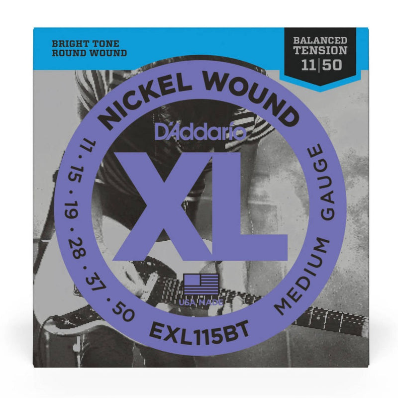 D'Addario EXL115BT EXL Nickel Round Wound Electric Guitar Strings Balanced Blues Jazz Rock 11-50