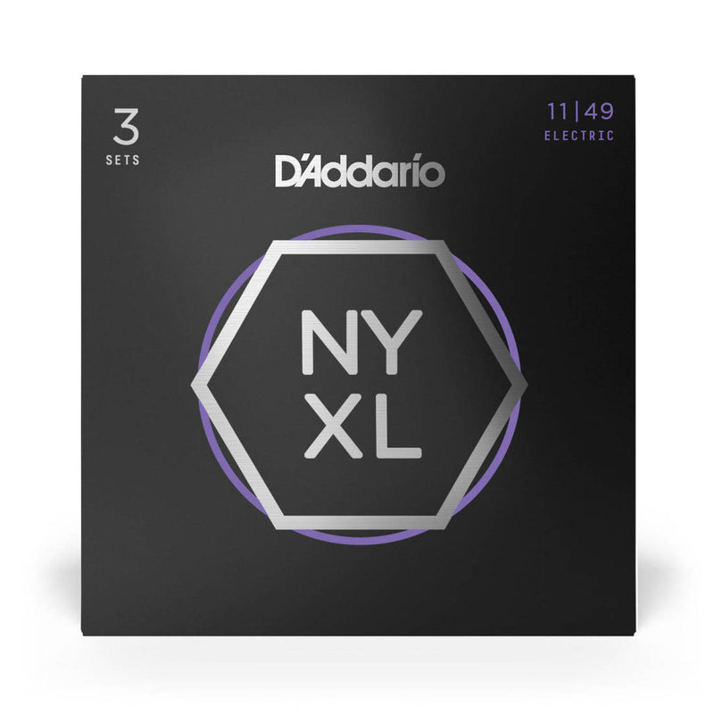 D'Addario NYXL1149 Nickel Wound Electric Guitar Strings - Medium 3 Pack