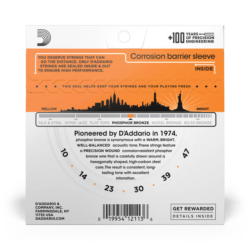 D'Addario EJ15 Phosphor Bronze Extra Light 10-47