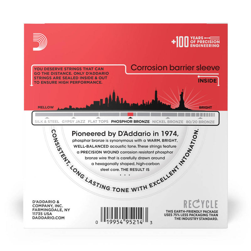 D'Addario EJ17-10P Phosphore Bronze Acoustic Guitar Strings Medium 13-56 - 10 sets