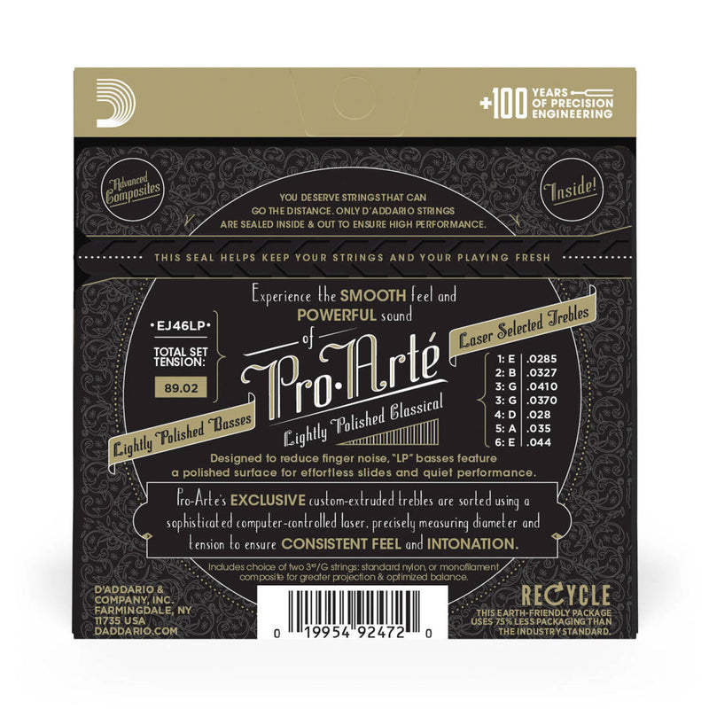 D'Addario EJ46LP Pro-Arte Composite Classical Guitar Strings Hard Tension