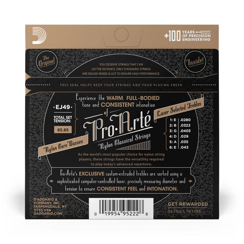 D'Addario EJ49 Pro-Arte Black Nylon Classical Guitar Strings