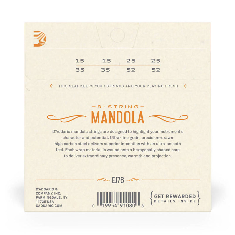 D'Addario EJ76 Phosphor Bronze Mandola Strings Medium