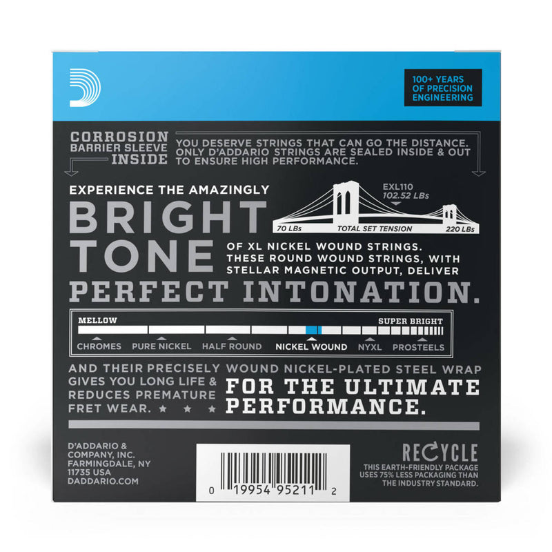 D'Addario EXL110-10P Nickel Wound Electric Guitar String Sets 10-Pack