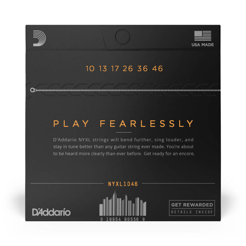 D'Addario NYXL1046 Cordes de guitare électrique enroulées en nickel Regular Light 10-46