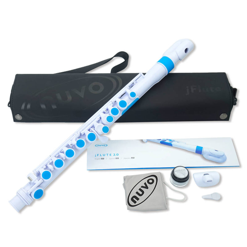 Nuvo N220JFBL jFlute 2.0 Kit avec joint à tête donut (blanc/bleu)