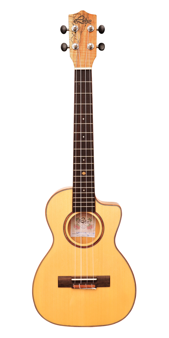 Leho LHUT-SMF-CE-TB Tenor Ukulele, Spruce / Spalted Maple, Thin Body