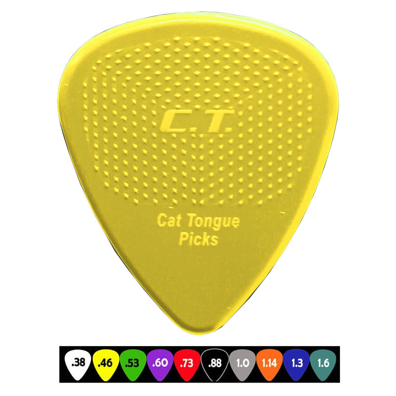 Cat's Tongue J-CT46/10 Grip Brain Picks - 10 Pack (.046 Yellow)