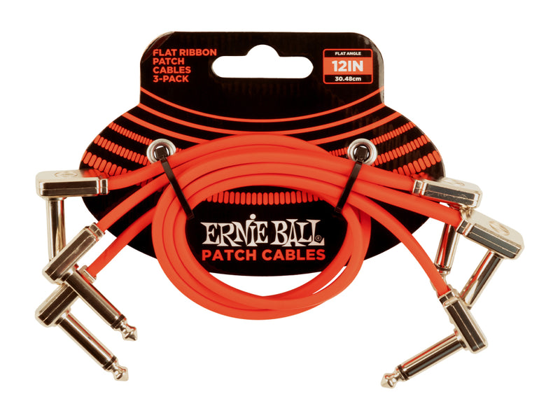 Ernie Ball 6403EB Flat Ribbon Cable 3 Pack Red - 12"