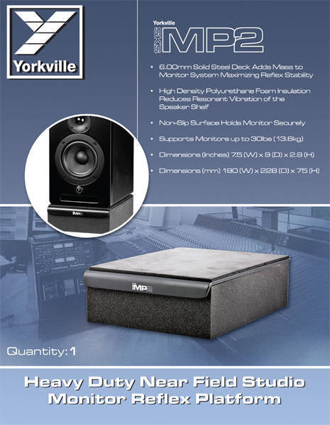 Plate-forme d'isolation de moniteur de studio robuste Yorkville SKS-MP2