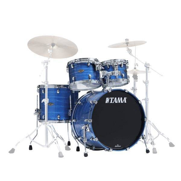 Tama Starclassic Noyer/Bouleau Pack de 4 coques (22,10,12,16) - Laque Ocean Blue Ripple