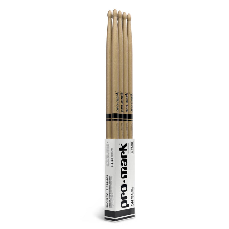 Pro-Mark TX5AW-4P Lot de 4 baguettes en hickory laqué 5 A