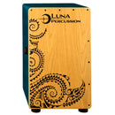Luna LPC TEAL Tattoo Cajon (Satin Teal)