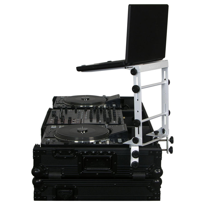 Odyssey LSTANDM - Black L Stand Mobile Folding Laptop/Gear Stand with Table/Case Clamps