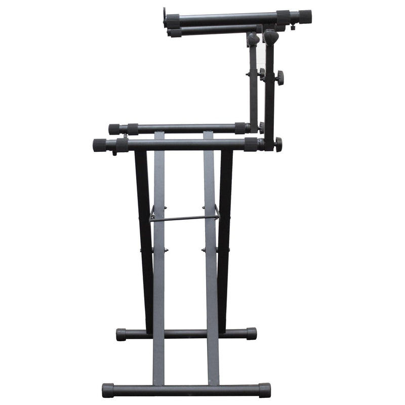 Odyssey LTBXS2 - Support en X noir robuste à deux niveaux pour cercueils de DJ et étuis de contrôleur