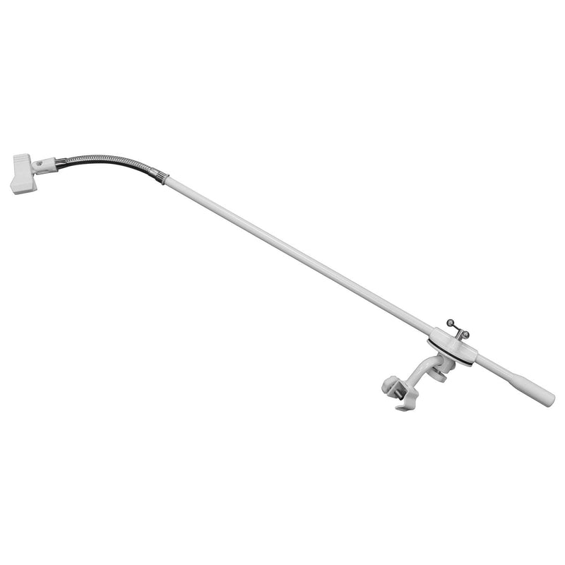 Odyssey LTBXS2MTCPWHT - White Two Tier X-Stand with Mic Boom and Top Shelf
