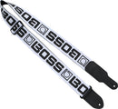 Boss BSM-20-WB STRAP DE GUITARE DE MONOGRAMME - BLANC / NOIR