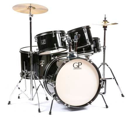 Granite Percussion GP-JR5BK Batterie junior 5 pièces avec cymbale et trône - Noir