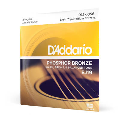 D'Addario EJ19 Phosphor Bronze Blugrass L-Top H-Btm 12-56