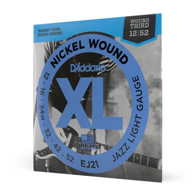 D'Addario EJ21 Nickel Wound JAZZ LIGHT 12-52