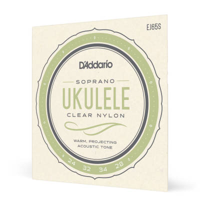 D'Addario EJ65s Pro-Arte Clear Nylon Ukulele Strings, soprano