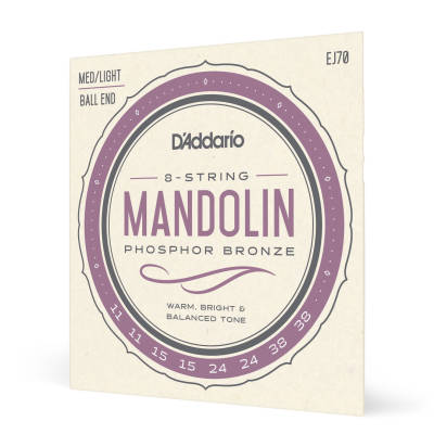 D'Addario EJ70 Mandoline Phosphor Bronze Ball End 11-38