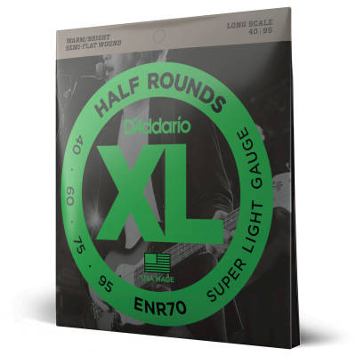 D'Addario ENR70 XL Cordes demi-rondes pour guitare basse Super légères/longues 40-95