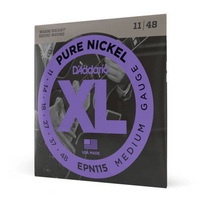 D'Addario EPN115 EPN cordes de guitare électrique à enroulement rond en Nickel pur Jazz Rock 11-48